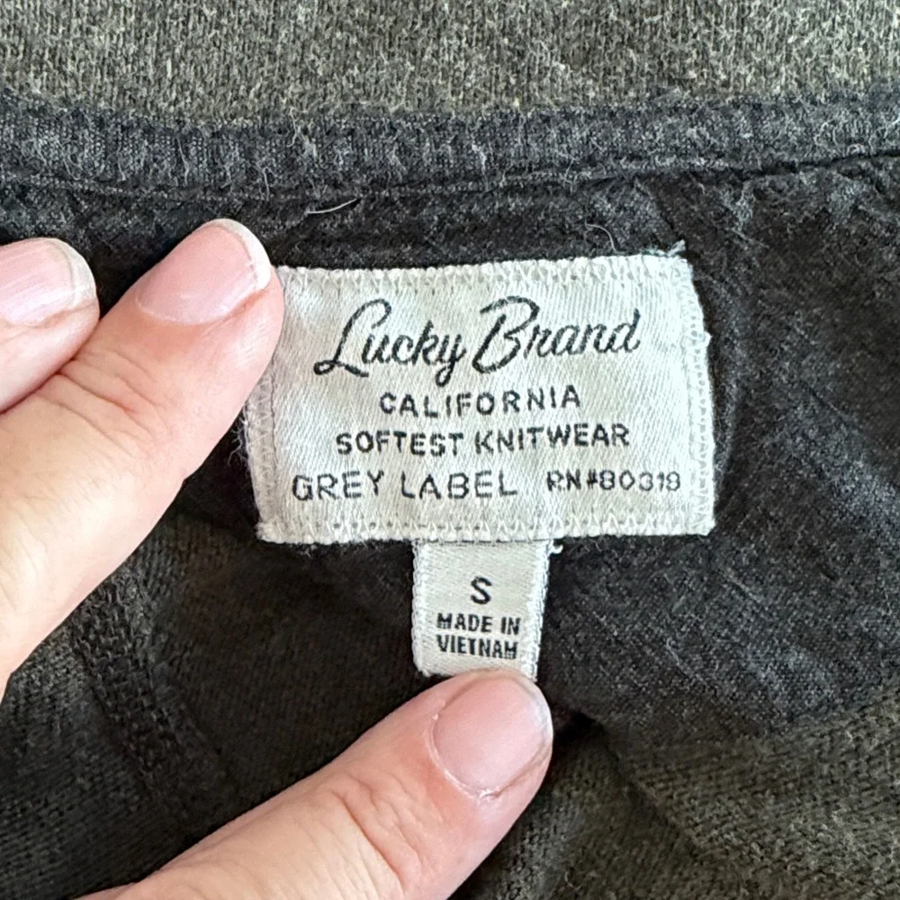 Lucky Brand grey‎ label Dark Olive men Utility quarter zip